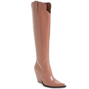 Jeffrey Campbell Amiga Over The Knee Western Boot In Pink Womens Size 8 NEW